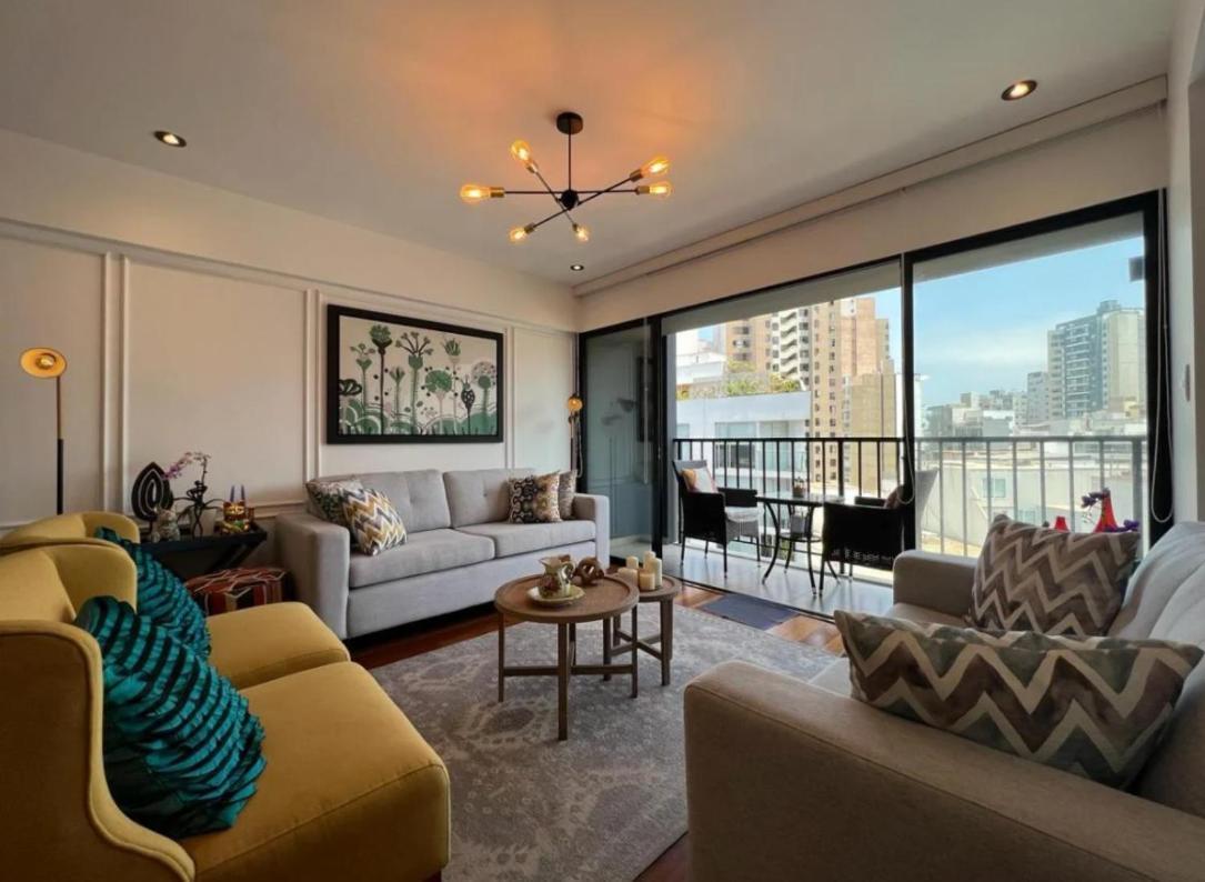לימה Exclusivo Y Moderno Depa En Miraflores Vista Al Mar Y A La Ciudad Amoblado Apartments מראה חיצוני תמונה